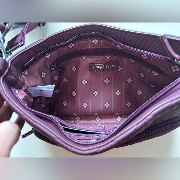 LUG FLYER MATTE LUXE CONVERTIBLE CROSSBODY WINE NWT - Picture 5 of 7